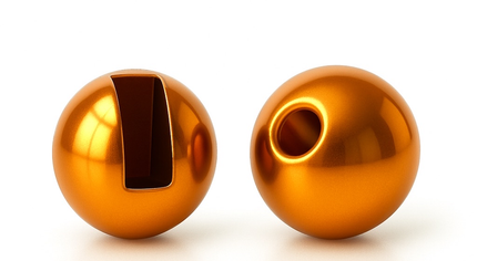 Slotted Tungsten Beads Metallic Orange