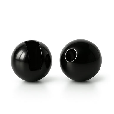 Slotted Tungsten Beads Metallic Black