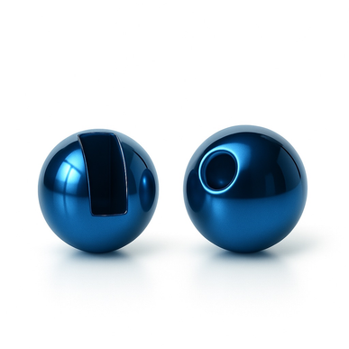 Slotted Tungsten Beads Metallic Blue