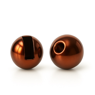 Slotted Tungsten Beads Metallic Coffee