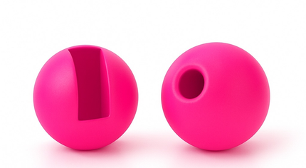 Slotted Tungsten Beads Fluo Pink