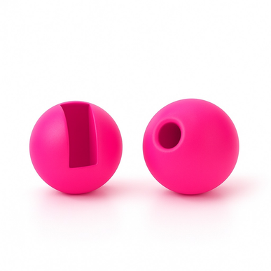 Slotted Tungsten Beads Fluo Pink