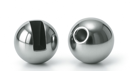 Slotted Tungsten Beads Metallic Silver