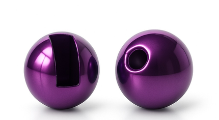 Slotted Tungsten Beads Metallic Deep Purple