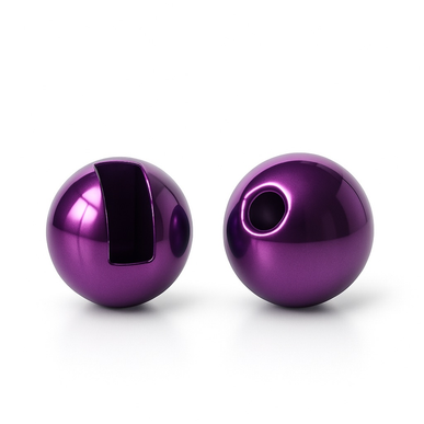 Slotted Tungsten Beads Metallic Deep Purple