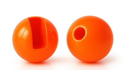 Slotted Tungsten Beads Fluo Orange