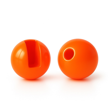Slotted Tungsten Beads Fluo Orange