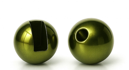 Slotted Tungsten Beads Metallic Olive